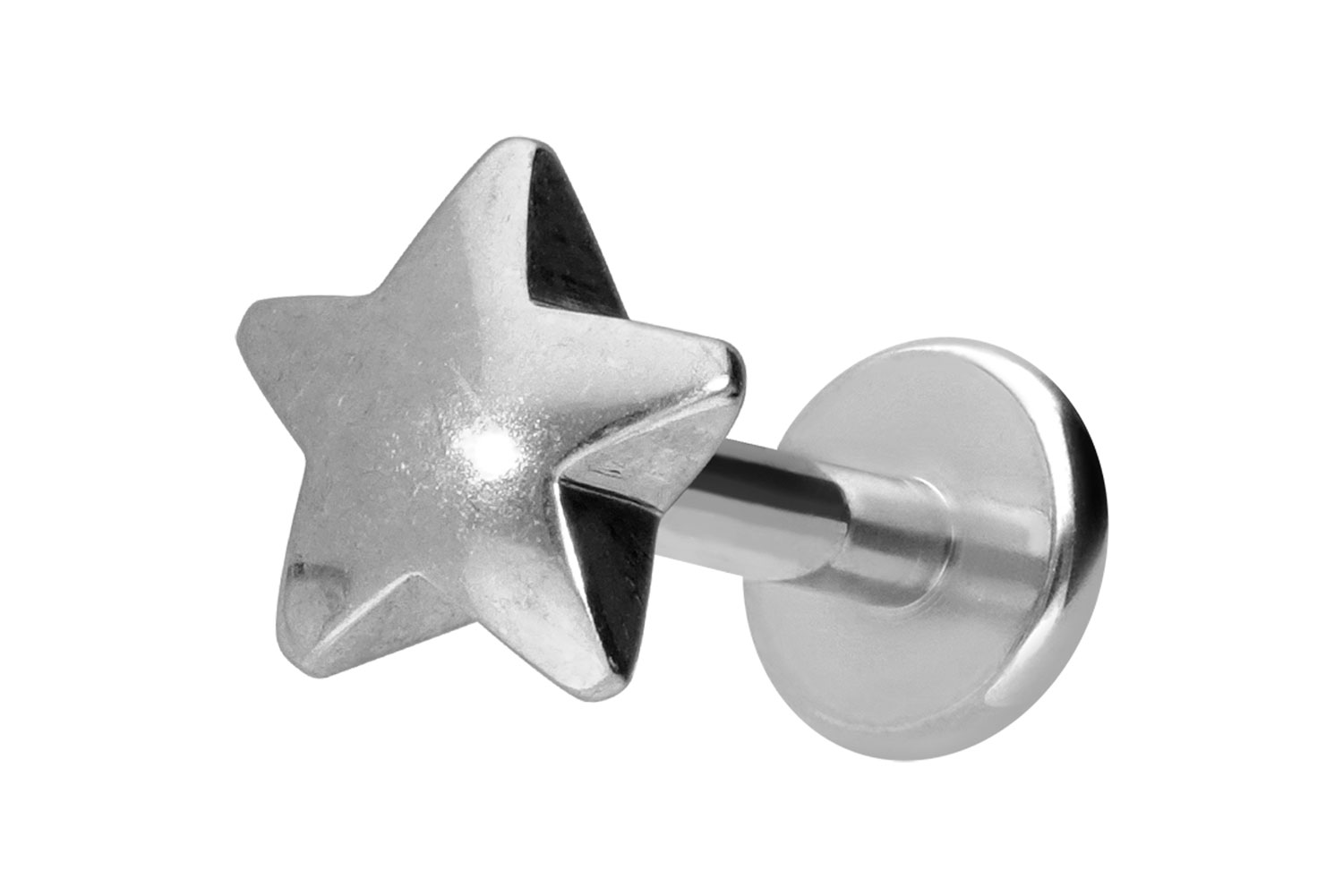 Titan Labret Piercing mit Innengewinde STERN